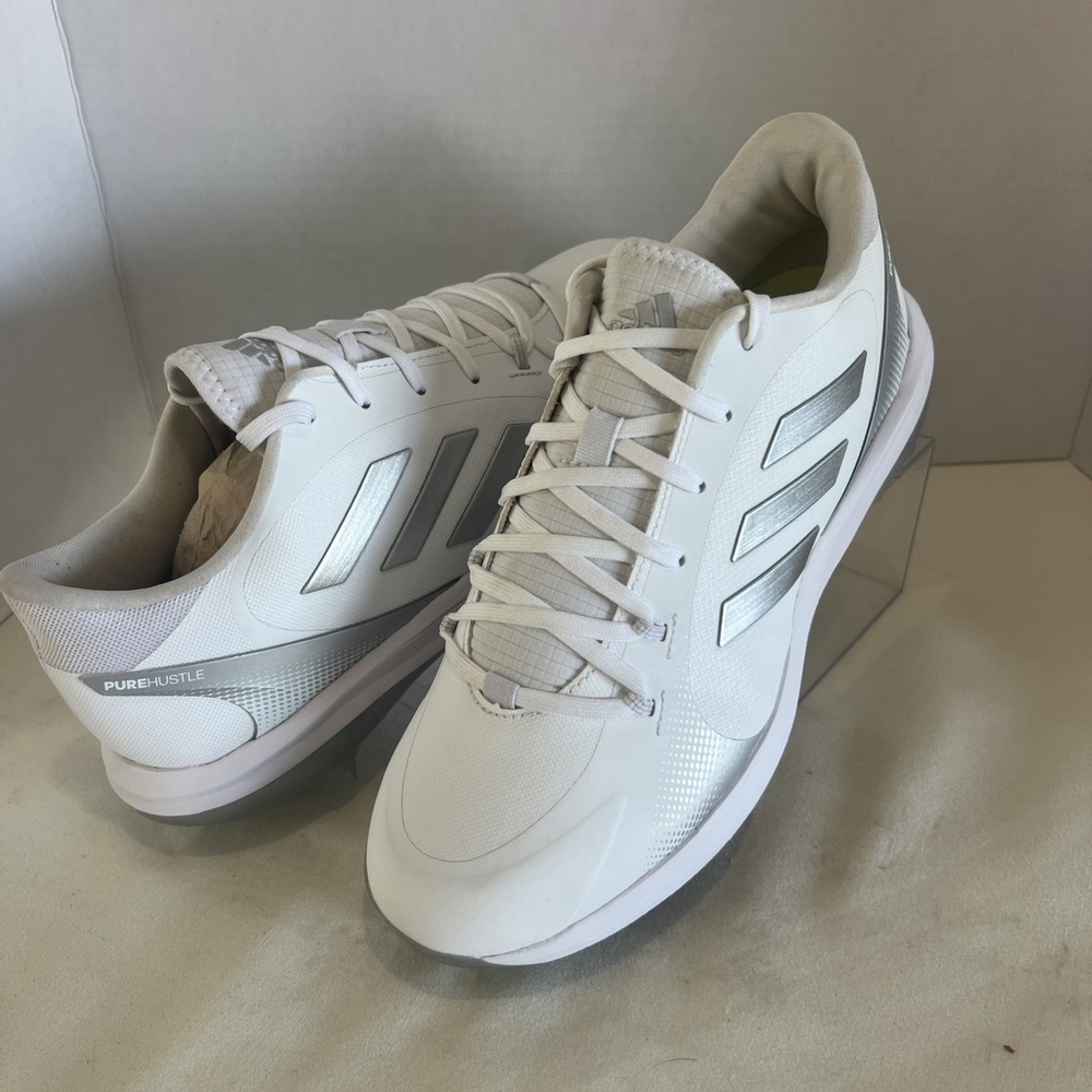 adidas PureHustle Softball Cleat Women's White/Gray size 10 NWOB